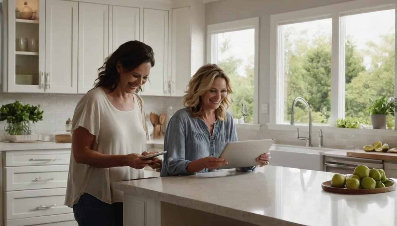 Homeowner reviewing a new kitchen layout with a remodeling provider in the Johns Creek area